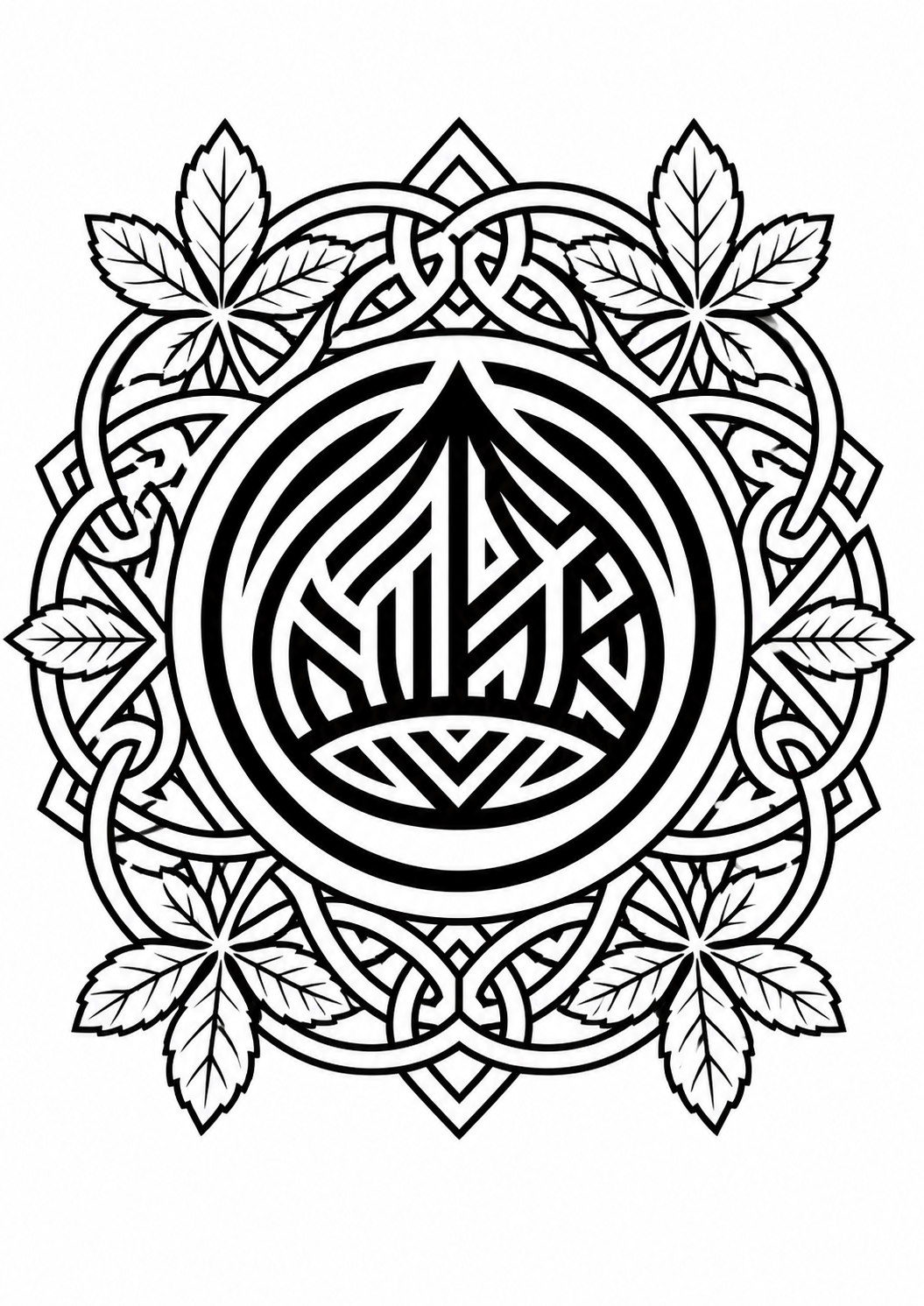 Chestnut Rune Mandala Colour In